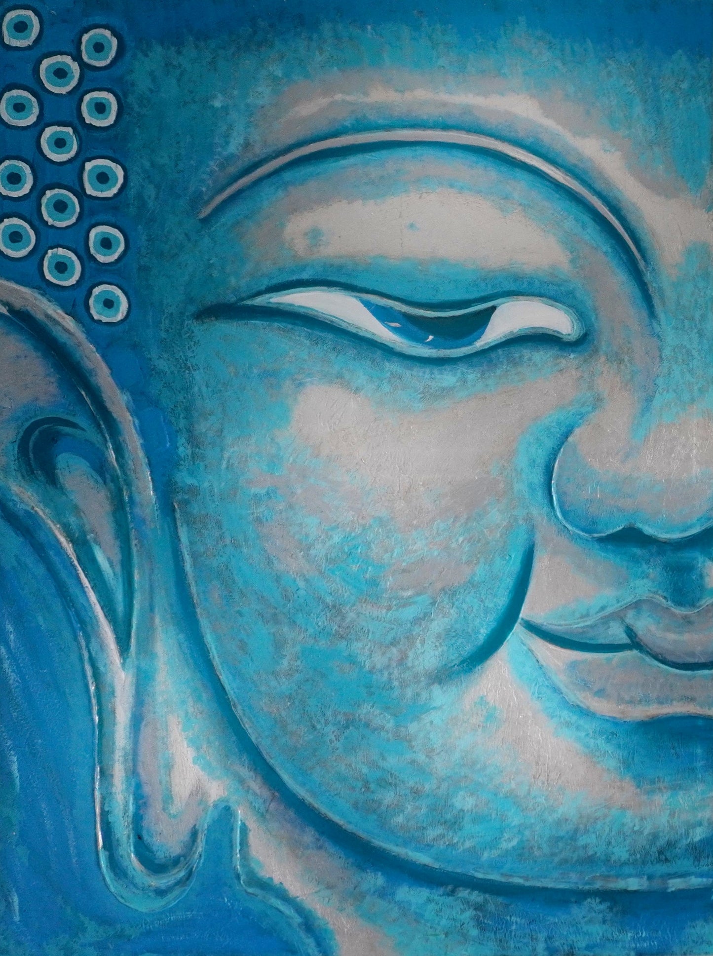 Buddha - Dimensions: 75 X 100 X 3 cm stretched on Canvas (2 pieces)