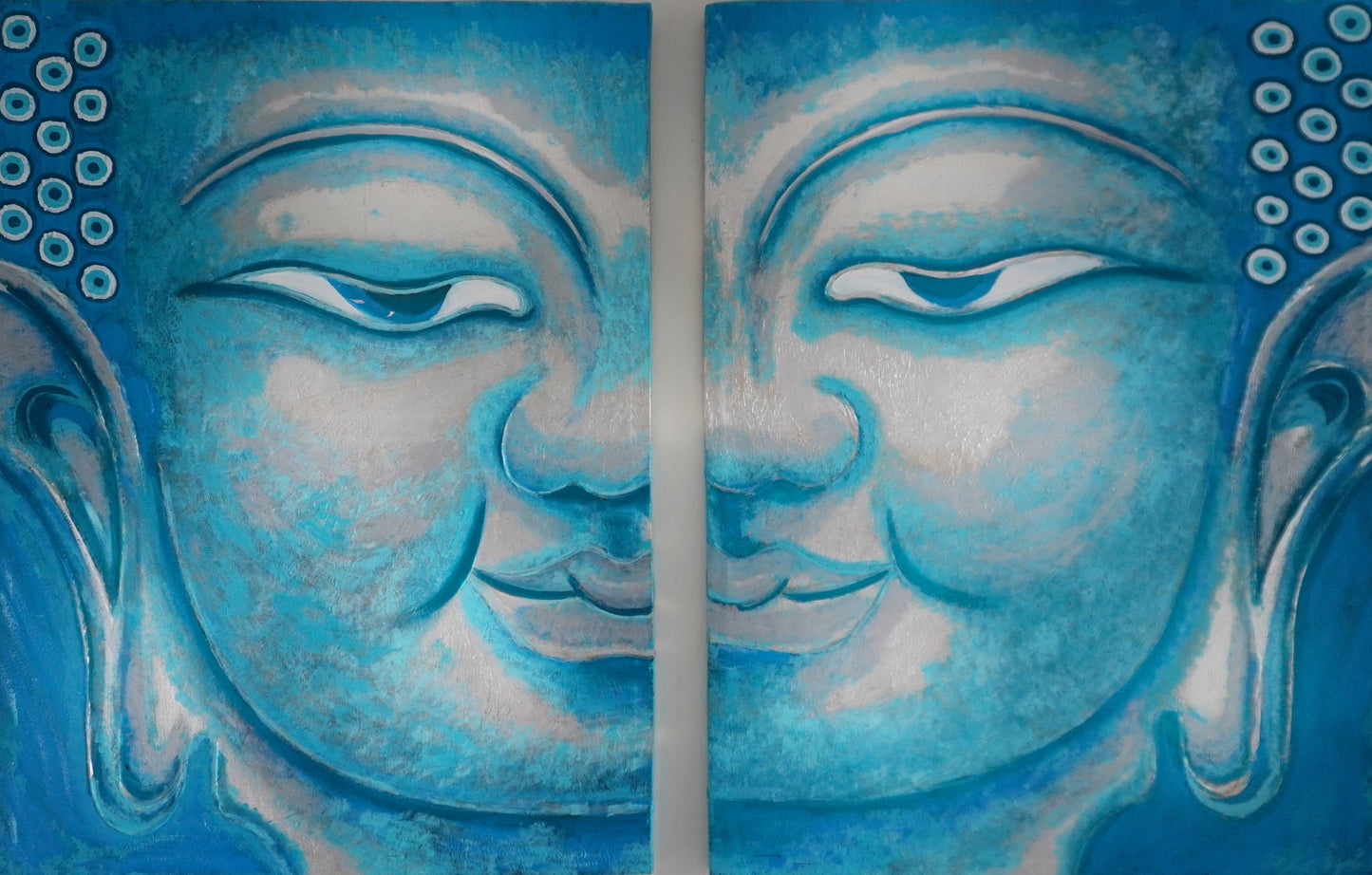 Buddha - Dimensions: 75 X 100 X 3 cm stretched on Canvas (2 pieces)