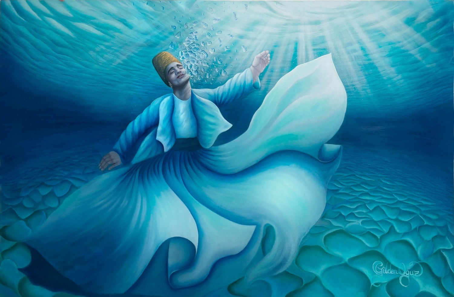 Ocean's Surrender - ORIGINAL OIL PAINTING stretched on Canvas 240 x 155 x 5cm